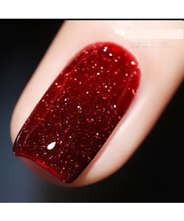 VERONNI Red Glitter Nail Polish Colorful Reflective Gel Nail Polish Shiny Nail Art Varnish Manicure Soak Off UV LED Manicure Salon DIY(11)