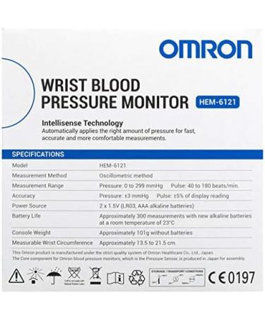 Omron HEM-6113-E RS2 Wrist Blood Pressure Monitor - Compact Design 60mm x 78mm x 21mm - Buy Online on GoSupps.com