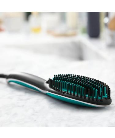 Rowenta Powerstraight CF5820 Smooth Brush - Perfect for All Hair Types Adjustable Temperatures Radiant Shine & Hair Protection - 1.8m Cord Black & Green - Buy Online on GoSupps.com