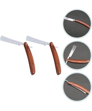 Frcolor 6 STK Razor Blades for Men - Wooden Handle Shaving Set - Premium Straight Razors - Perfect for a Smooth Shave - International Shipping Available - Buy Online on GoSupps.com