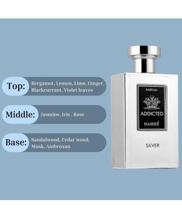 Hamidi ADDICTED SILVER Perfumes for Women & Men Long Lasting perfume 120ML (4 OZ) Unisex Perfume A Refreshing Eau de parfum With Intense Fragrance - Buy Online on GoSupps.com