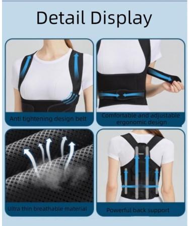 Back posture correction with spinal support correction with anti hunchback corrector (black Small) Small Black - Buy Online on GoSupps.com