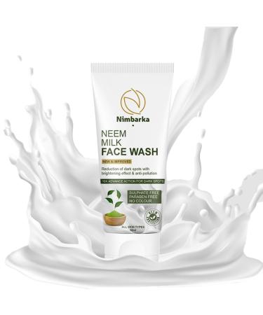 BEMT Neem & Milk Face Wash for Oily & Acne-Prone Skin Herbal Cleanser with Neem & Milk Protein Paraben-Free Facewash for Men & Women 50ml