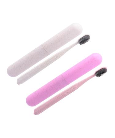 2pcs toothbrush set soft fur toothpaste small toothbrush travel PP raw material 1 piece (1 pack) Assorted color