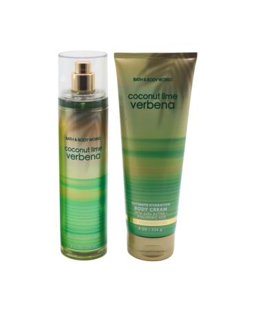 Bath & Body Works COCONUT LIME VERBENA Fine Fragrance Mist & Ultimate Hydration Body Cream 2-piece Gift Set with a Blue Bow for Holidays Full Size - Buy Online on GoSupps.com
