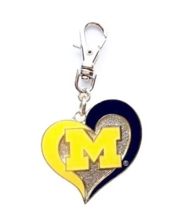 UNIVERSITY OF MICHIGAN WOLVERINES CHARM ADD to Zipper Pull Purse Wallet Backpack OR PET Dog CAT Collar Charm Harness Leash ETC