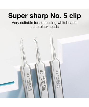 DMSUO No. 5 Blackhead Remover Tweezers Professional Stainless Clips for Beauty Salons High Precision Blackhead Closed Extractor - Buy Online on GoSupps.com