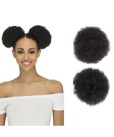 6 Inch Short Afro Puff Synthetic Bun Hairpiece - Kinky Curly Drawstring Ponytail Extensions for Women - #33 (2 PCS) - Buy Online on GoSupps.com