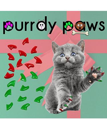 Purrdy Paws Soft Nail Caps for Cat Claws Awesome Combos Medium CHRISTMAS