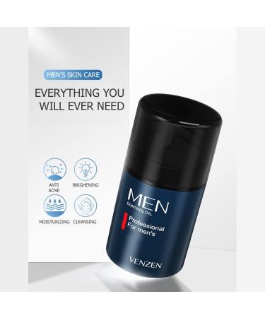 VENZEN Men Control Oil Facial Cleanser - Moisturizing Anti-Acne & Anti-Aging Toner for Dry Skin | 50g/1.76oz - International Shipping - Buy Online on GoSupps.com