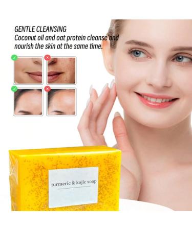 Natural Lemon Turmeric Soap Bar - Organic Face & Body Wash for Glowing Skin Deep Cleansing & Pore Firming Even Skin Tone (1pc - Buy Online on GoSupps.com