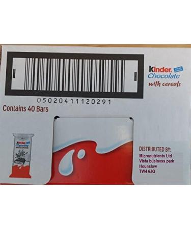  Kinder Kinder Chocolate With Cereal Bars - Pack of 40 Bars - Buy Online on GoSupps.com