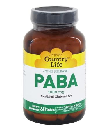 Country Life PABA 1000 mg 60 Tablets