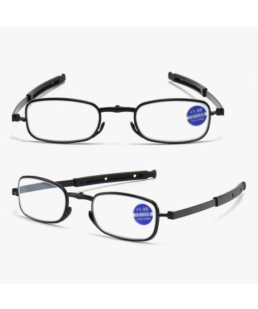 Lightweight Folding Metal Reading Glasses Blue Light Blocking Readers Portable Glasses with Keychain Bags(Couleur:Noir Grandeur:2.5x) - Buy Online on GoSupps.com