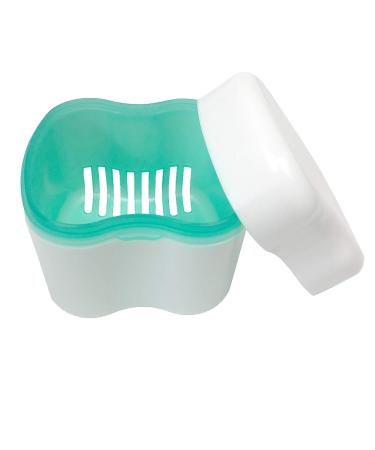 Denture Case with Lid and Basket - Denture Cup for Soaking and Cleaning - Buy Online on GoSupps.com