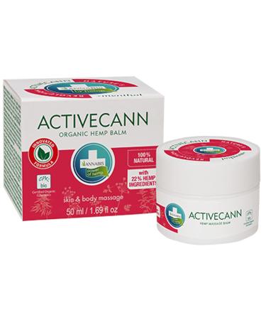 Annabis Activecann Organic Balm +Menthol | Hemp Oil | Organic muscoskeletal Care | Pain | Joints | Massage | by Annabis |