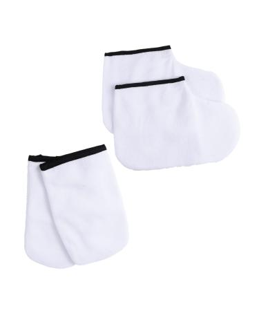 4 pieces of growth therapy gloves paraffin wax warmers sock for wax warmer bathing hand shoes made of paraffin wax down gloves Paraffin covers F ustlings white bath pocket manicure