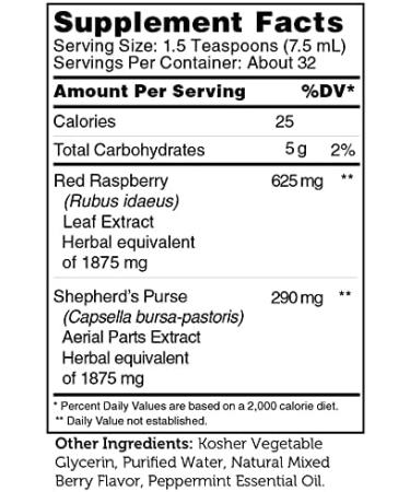 Zahler PureBerry+Purse Liquid Raspberry Leaf & Shepherd's Purse 8oz | Uterine Tissue Support | Certified Kosher - Buy Online on GoSupps.com