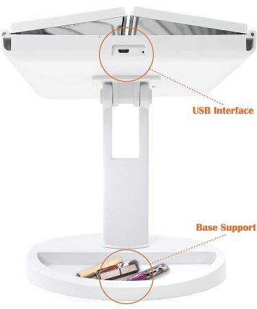 Tri-Fold Makeup Mirror with 3-Color LED Lighting, 3X Magnification, Adjustable Brightness - Buy Now! - Buy Online on GoSupps.com