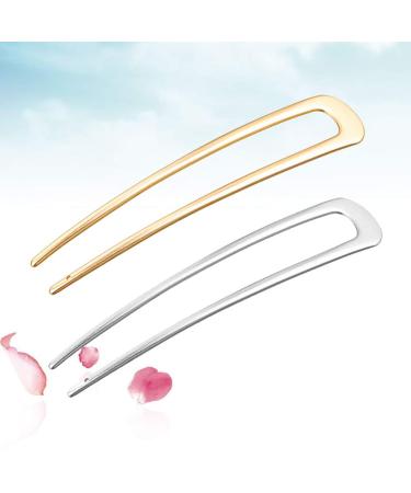 Buy 2-Piece Alloy Geometric Hair Clips Elegant Gold & Silver Hairpins for Women | Stylish Hair Accessories - Buy Online on GoSupps.com