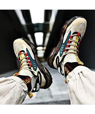 LZDZN Men's High Top Basketball Sneakers - Black/Beige/Grey - Size 9.5 - Buy Online on GoSupps.com