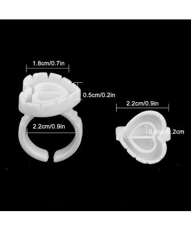 Fawyteng 100pcs Disposable Glue Rings - Lovely Heart Shape Cups for Eyelash Extensions (White) - Buy Online on GoSupps.com