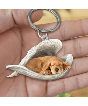 Buy Cute Sleeping Dog Angel Car Pendant - Perfect Ornament for Dog Lovers & Moms | Hanging Decor for Rear View Mirror - Buy Online on GoSupps.com
