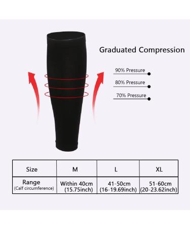 Angzhili Women's 2 Pairs Calf Compression Sleeves - X-Large Black+Skin | Footless Leg Socks for Running, Yoga, Fitness - Pain Relief - Buy Online on GoSupps.com