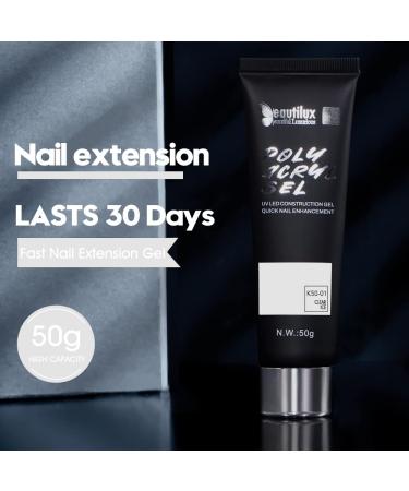 Beautilux 50g Clear Acrylic Gel for Nails - Long-Lasting UV Gel Tube for Nail Extensions & Acrylic Nails - Buy Online on GoSupps.com