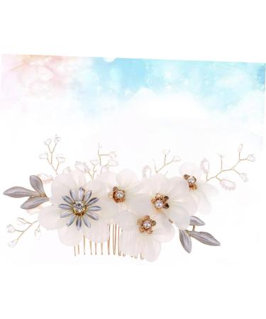 minkissy Pearl Side Hair Comb Wedding Headwear Floral Hair Accessories Metal Hair Comb Metal Hair Barrettes Pearl Hair Comb Rhinestone Barrettes Cloth Flowers European and American Bride - Buy Online on GoSupps.com