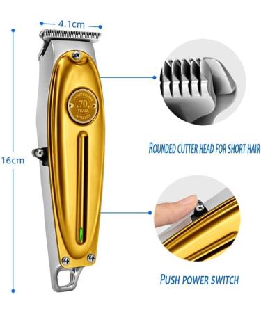 Professional Rechargeable Hair Clippers for Men - Electric Trimmer & Beard Clipper - Full Metal Design (Silver - Buy Online on GoSupps.com