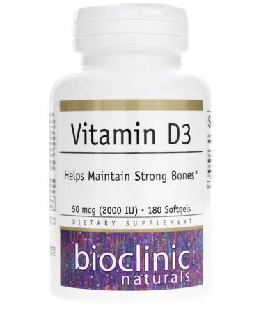 Bioclinic Naturals Vitamin D3 2 000 I.U. 180 Softgels
