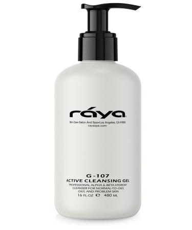 Raya Active Facial Cleansing Gel (G-107) Purifying and Hydrating Makeup Remover Gentle Gel Cleanser for Oily Sensitive and Combination Skin Deep Cleansing Formula for Balanced Skin 16 Ounce (Pack of 1)