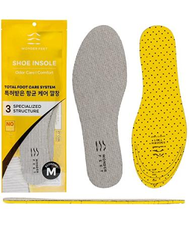 Wonderfeet Economy - Foot Odor Removal for Men&Women | Flat Shoe Insert | Copper Fabric Odor Reduction | Shoe Insoles Women | Shoe Inserts Men Comfort | Boot Inserts | Breathable Shoes Insoles M:8-10.5 Womens/7-9.5 Mens