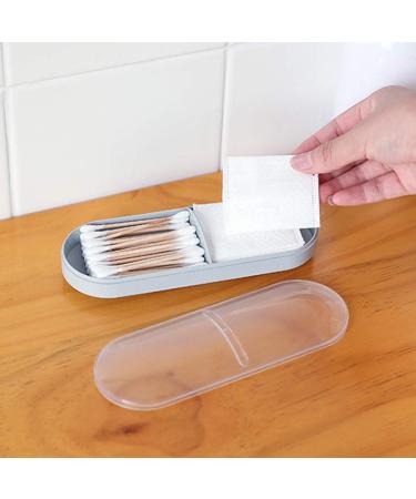 Swab Box - 2 Grid Makeup Travel Organizer Case for Cotton Pads & Cosmetics - White | International Shipping - Buy Online on GoSupps.com