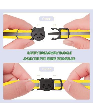Hepplly 6-Pack Reflective Cat Collars with Bells - Quick Release Kitten Collars in Yellow | International Shipping - Buy Online on GoSupps.com