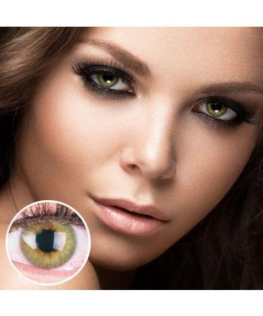 Buy Very Covering Natural Green Contact Lenses | Silicone Comfort Novelry Color Rose Green - DIA 14.00 -5.00 Diopters Includes Case - 1 Pair - Buy Online on GoSupps.com