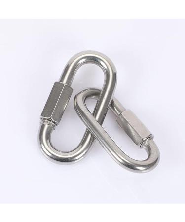 Buxiugk 6-Piece Heavy Duty Stainless Steel Carabiner Quick Links | M4/0.16 D-Shape Screw Locking Clips for Camping & Climbing - Buy Online on GoSupps.com