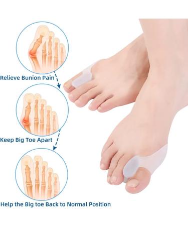 Hoogoo Bunion Toe Corrector Pads 8Pcs - Toe Separator and Spreader for Overlapping Toes - Gel Bunion Cushions for Women and Men - Buy Online on GoSupps.com