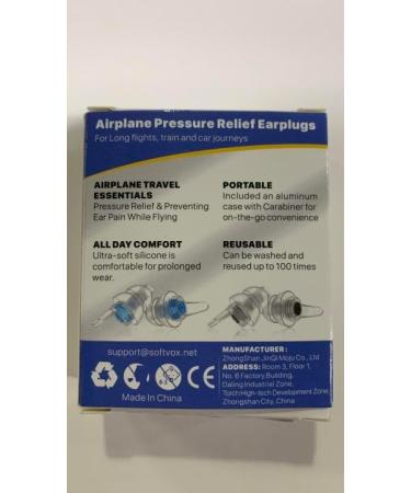 Naiicute Reusable Aircraft Earplugs - Pain-Free Flying Travel Earplugs for Adults & Children 12+ | Pressure Compensation & Hearing Protection - 2 Pairs (White Blue & Pink) - Buy Online on GoSupps.com