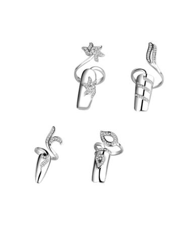 FRCOLOR 3 Set Fingernail Rings - Glitter Rhinestone Nail Decorations for Girls | Cute Nail Art Cover & Claws - International Shipping - Buy Online on GoSupps.com