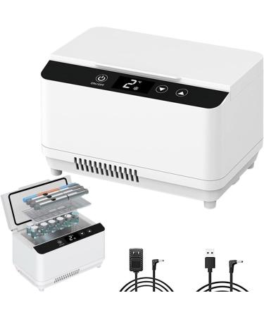 Insulin Cooler Travel Case Medicine Refrigerator with 2-8 Intelligent Constant Temperature Alarm System & LED Display for Car Home Travel (Color : 4battery)