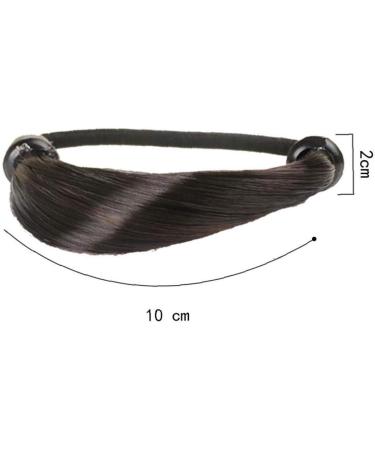 Wig Hair Rings Faux Hair Ponytail Holders Hairpiece Hair Band Woman Elastic Rubber Bands Ponytail Wrap Hair Accessory for Girls(black) - Buy Online on GoSupps.com