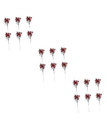 Zerodeko 18 Pcs Berry Bunch Cuttings Fake Holly Berries Holiday Floral Picks Artificial Stem Ornaments Christmas Decorations Garland Diy Wreath Decors Accessories Plastic Red Christmas Tree Redx3pcs 30x10cmx3pcs
