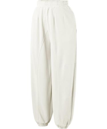 Women's Comfy Sport Gym Jogger Sweatpant Drawstring High Waist Trouser Causal Jogging Lounge Pants Jogging Bottoms Activewear 3260-ibzdv-c-white S - Buy Online on GoSupps.com