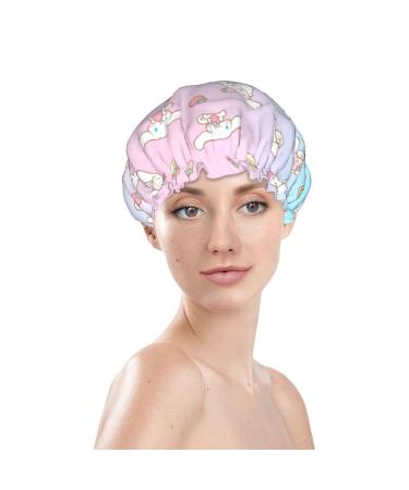 Cute Anime Shower Cap for Women and Girls | Double Layered, Reusable, Waterproof | Adjustable Fit for All Hair Lengths | One Size - Buy Online on GoSupps.com
