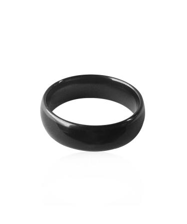 hecere Waterproof Ceramic NFC Ring, NFC Forum Type 2 215 496 Bytes Chip Universal for Mobile Phone, All-Round Sensing Technology Wearable Smart Ring, Fasion Ring for Men or Women (12#, Black) black NFC 215 RING-11#
