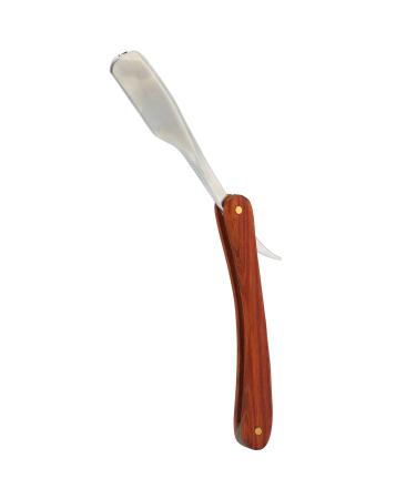 WNSC Razor Holder Hair Cutting Styling Razor Holder Rosewood Handle for Men for Barber(S79-15 matte silver)