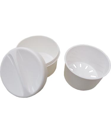 Pflegehome24 Denture box white with sieve and lid
