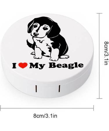 I Love My Beagle Round Case For Contact Lens Kit Storage Box with Mirror Printed - Buy Online on GoSupps.com
